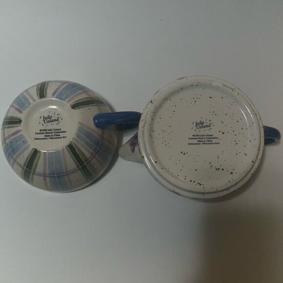 Julie Ueland tea for one 3 piece set floral teapot & cup vintage Enesco 1999 - Picture 7 of 8